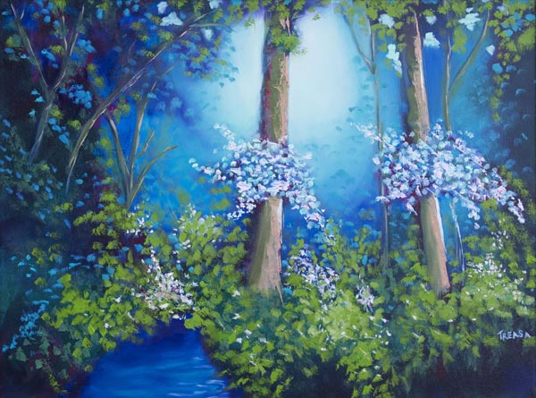 enchanted forest oil painting